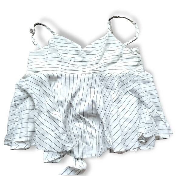 HYFVE Wrap Back Bow Tie Sweetheart Hi Lo Striped Cami Sz M - Picture 3 of 8